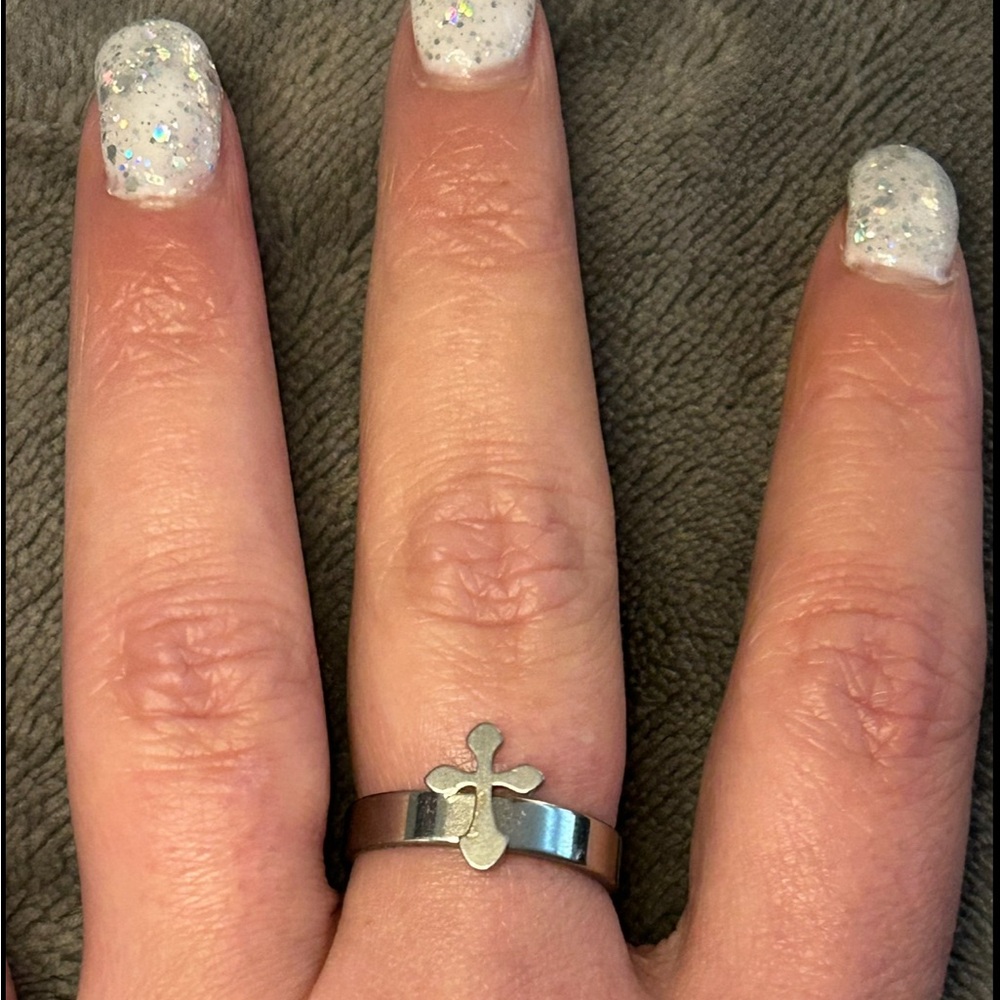 BN Stainless Steel Ring with cross
Size 18